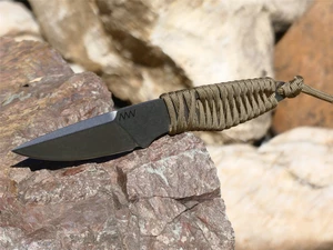 Nůž s pevnou čepelí ANV® P100 - Dark Earth (Barva: Dark Earth, Varianta: Šedá čepel – Stone Wash)