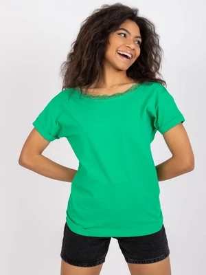 Dark green blouse with neckline on back Salma RUE PARIS