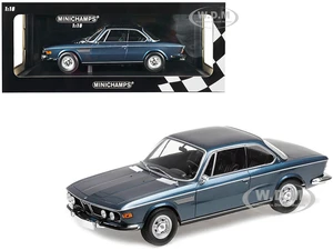 1968 BMW 2800 CS Blue Metallic Limited Edition to 600 pieces Worldwide 1/18 Diecast Model Car by Minichamps