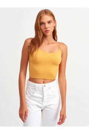 Dilvin Women's Orange Elastic Crop Top-orange