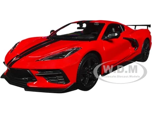 2020 Chevrolet Corvette Stingray Coupe Red with Black Stripes "Special Edition" Series 1/24 Diecast Model Car by Maisto