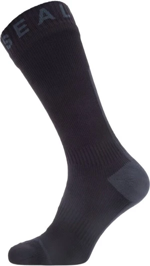 Sealskinz Waterproof All Weather Mid Length Sock with Hydrostop Black/Grey M Fahrradsocken