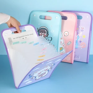 13 Grids Portable A4 File Folder Document Bag Large Capacity PP Vertical Organ Box Office Paper Storage Organize Bag