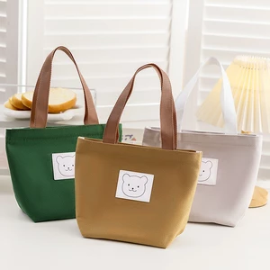 New cartoon canvas handbag ladies work canvas bag commuter cloth bag lunch bag small bag a-g