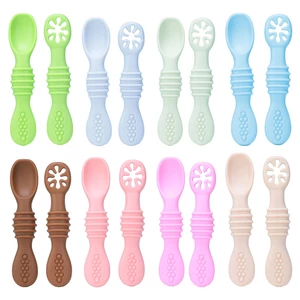 Baby Spoon Forks Set Food Grade Silicone Sticky Spoon Children Cutlery Training Spoon Kids Feeding Tableware Kitchen Accessories