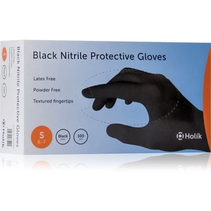 Holík Nitril Black nitrilové nepudrované ochranné rukavice velikost S 2x50 ks