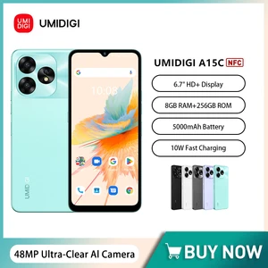 UMIDIGI A15C Smartphone Android 13 Ultra Thin 4G Mobile Phone 6.7 Inch HD+Screen 8GB+256GB 48MP Camera 5000mAh Battery Cellphone