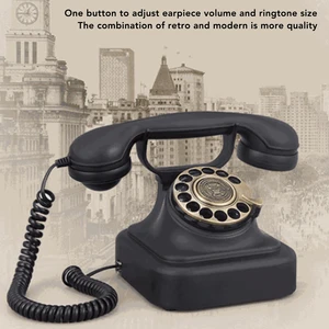 Vintage Telephone Zinc Alloy Plated Bronze Dial Plate Classic European Retro Antique Telephone for Home Hotel Office
