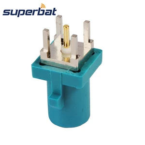 Superbat Fakra Z Waterblue/5021 Male PCB Mount Straight Connecntor Neutral Coding RF Coaxial Connector