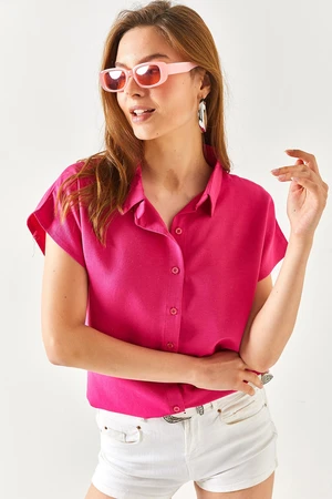 Olalook Women's Fuchsia Bat Viscose Shirt