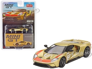 Ford GT 5 "Holman Moody Heritage Edition" Gold Metallic with Red Accents Limited Edition to 1800 pieces Worldwide 1/64 Diecast Model Car by True Scal