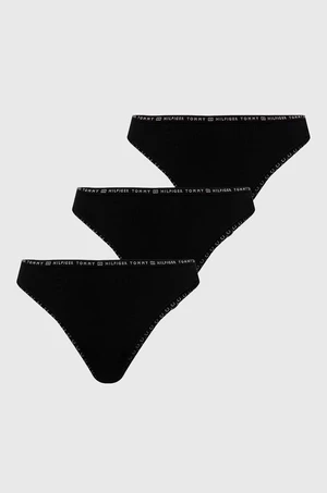 Tangá Tommy Hilfiger (3-pack) čierna farba, UW0UW02824