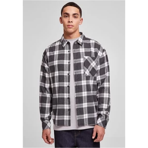 Boxy dark checked shirt grey/white