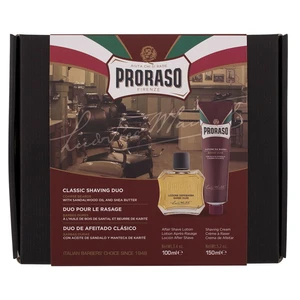 PRORASO Sandalwood Oil & Shea Butter Krém na holení 150 ml + balzám po holení 100 ml Dárkové balení