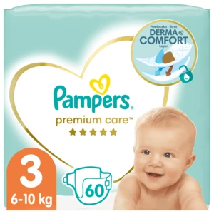 Pampers Premium Care plenky vel. 3, 6-10 kg, 60 ks