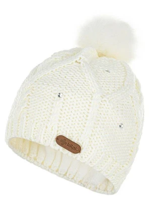 Women's fashion beanie with pompom KILPI LADY-W white