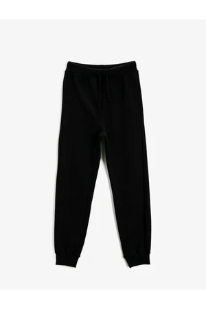 Koton Boy Black Sweatpants Elastic Waist