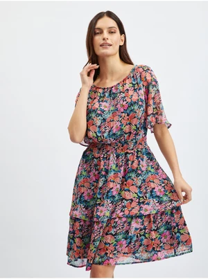 Orsay Red-Black Women Floral Dress - Women