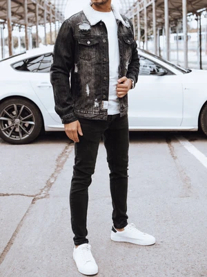 Men's Black Denim Jacket Dstreet