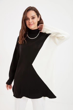 Trendyol Black Color Block Pletený sveter