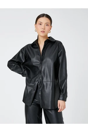 Koton Shirt - Black - Oversize