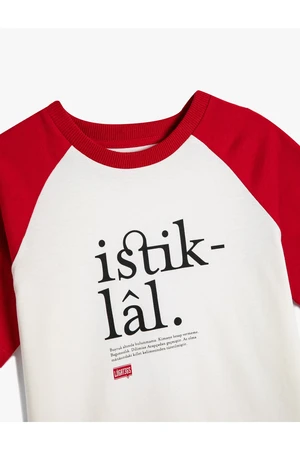 Koton T-shirt Istiklal Printed, Short Sleeved, and Cotton Sockets365 Licensed, 100th Anniversary Special.