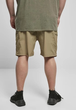 Adjustable khaki nylon shorts