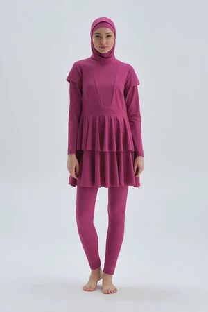 Dagi Fuchsia Long Sleeve Tights Swimsuit