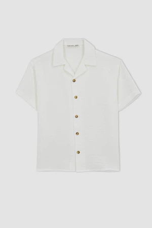 DEFACTO Boy Basic Short Sleeve Cotton Muslin Shirt