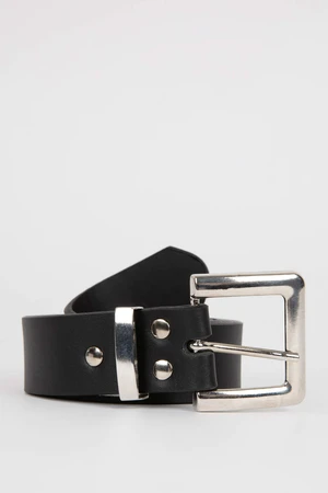 DEFACTO Woman Oval Buckle Faux Leather Classic Belt