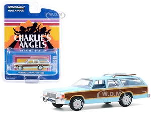 1979 Ford LTD Country Squire Light Blue with Wood Grain Paneling "Charlies Angels" (1976-1981) TV Series "Hollywood Series" Release 29 1/64 Diecast M