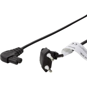 LogiLink napájací prepojovací kábel [1x Euro zástrčka - 1x IEC C8 zástrčka] 0.75 m čierna