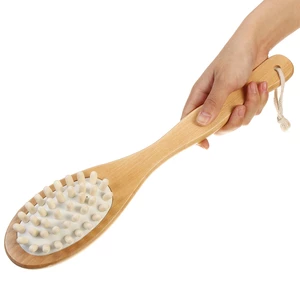 Long Handle Body Bath Brush Wooden Bristle Shower Scrubber Spa Bath Clean Brush