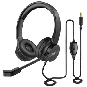 EKSA H12 3.5mm Wired Headphones with Microphone On-Ear Gaming Headset Gamer for PC/PS4/Xbox Call Centre/Traffic/Computer