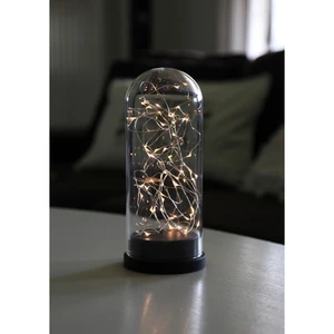 Čierna LED svetelná dekorácia Star Trading Glass Dome, výška 25 cm