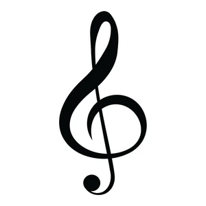 Čierna nástenná dekorácia Tanelorn Treble Clef