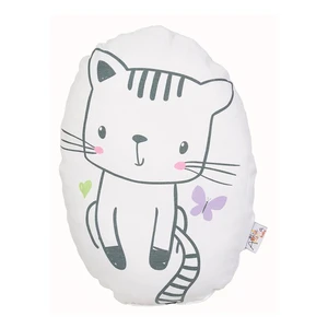 Detský vankúšik s prímesou bavlny Mike & Co. NEW YORK Pillow Toy Cute Cat, 30 x 22 cm