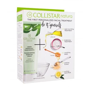 Collistar Natura Transforming Essential Cream darčeková kazeta hydratačná pleťová starostlivosť 110 ml + miska 1 ks + stierka 1 ks na veľmi suchú pleť