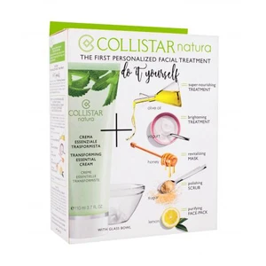 Collistar Natura Transforming Essential Cream darčeková kazeta hydratačná pleťová starostlivosť 110 ml + miska 1 ks + stierka 1 ks na veľmi suchú pleť