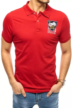 Polo shirt with embroidery in red Dstreet