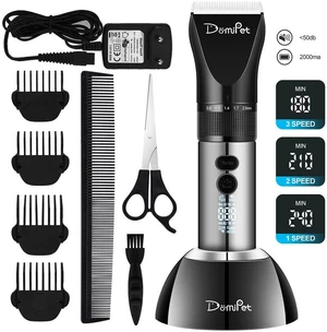 Domipet NC01 Pet Clipper Dog Clipper Groomer Professional 3 Speed Low Noise Rechargeable Long Hair with Grooming Accesso
