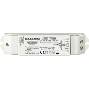Basetech BT-1668264 transformátor na halogénové osvetlenie  12 V 20 - 105 W stmievací s fázovým stmievačom pre vypnutie