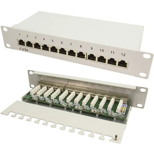 LogiLink NP0041 12 portů sieťový Patchpanel CAT 6 1 U
