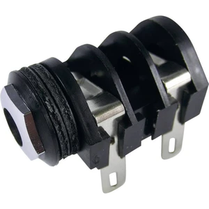 Cliff CL1282A jack konektor 6.35 mm zásuvka, vstavateľná horizontálna Pólov: 2 čiernobiela čierna 1 ks
