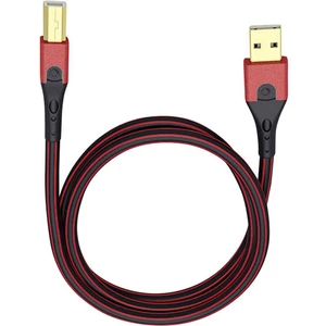 USB 2.0 prepojovací kábel [1x USB 2.0 zástrčka A - 1x USB 2.0 zástrčka B] 3.00 m červená/čierna pozlátené kontakty Oehlb