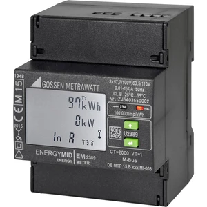 Gossen Metrawatt U2389-V025 trojfázový elektromer s pripojením meniča  digitálne/y  Úradne schválený: áno  1 ks