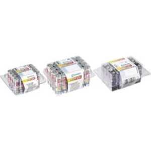 Alkalicko-manganová sada baterií Conrad energy AAA, AA, 9V vč. boxu, 58 ks