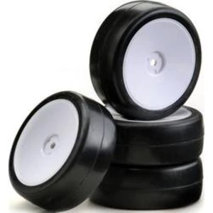 Kompletní kola Slick Absima 2510007 pro cestovní auto, 66 mm, 1:10, 4 ks, bílá