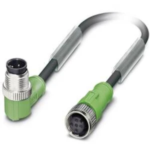 Upravený zástrčkový konektor pro senzory - aktory Phoenix Contact SAC-4P-M12MR/3,0-PUR/M12FS 1668629 zástrčka, zahnutá, zásuvka, rovná, 3.00 m, 1 ks
