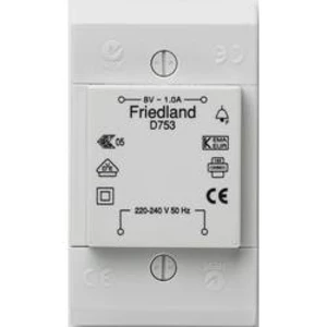 Zvonkový transformátor na omítku Friedland D753, 8 V/AC , bílá